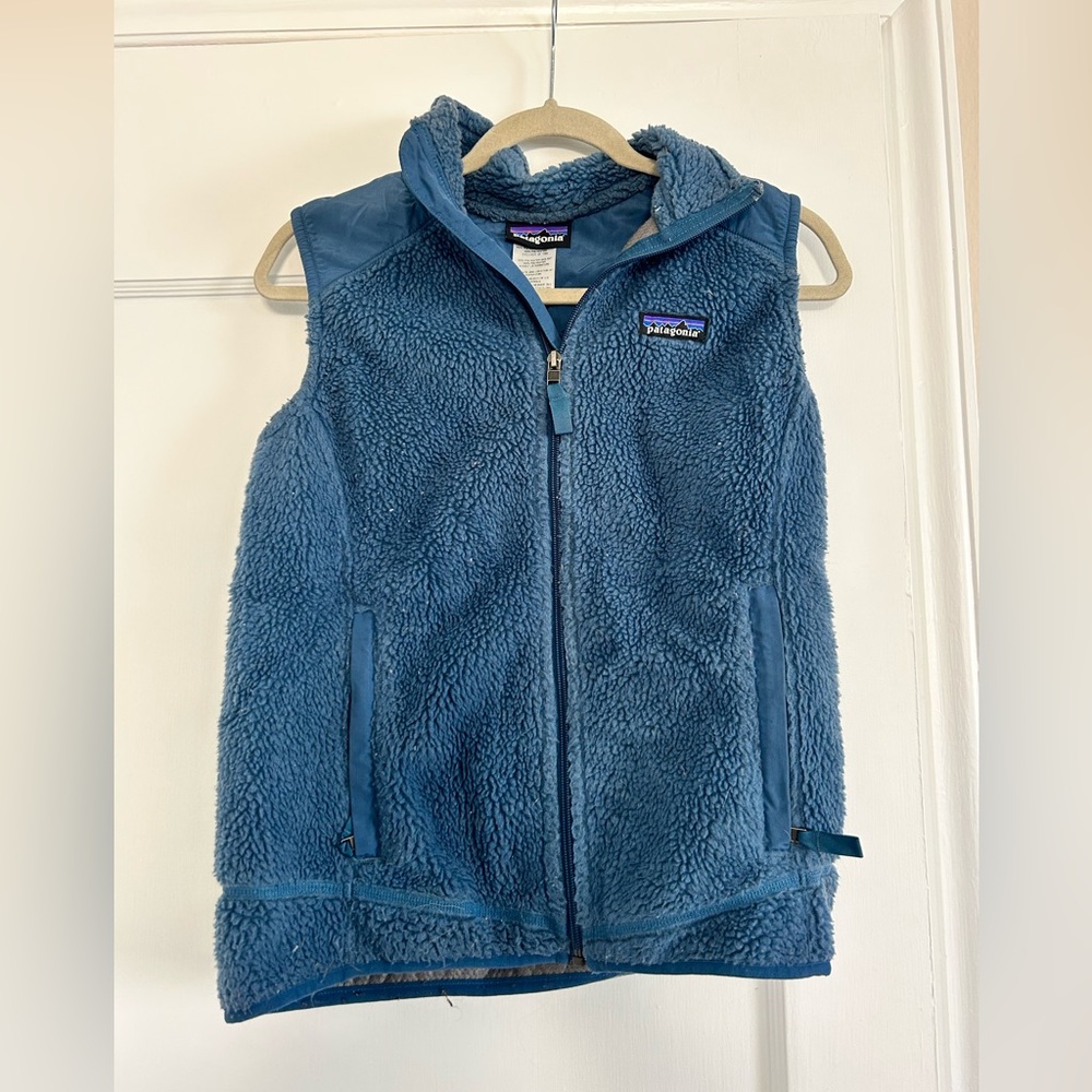 Women’s Patagonia Retro X Deep Pile Glass Blue Fleece Zip Up Vest